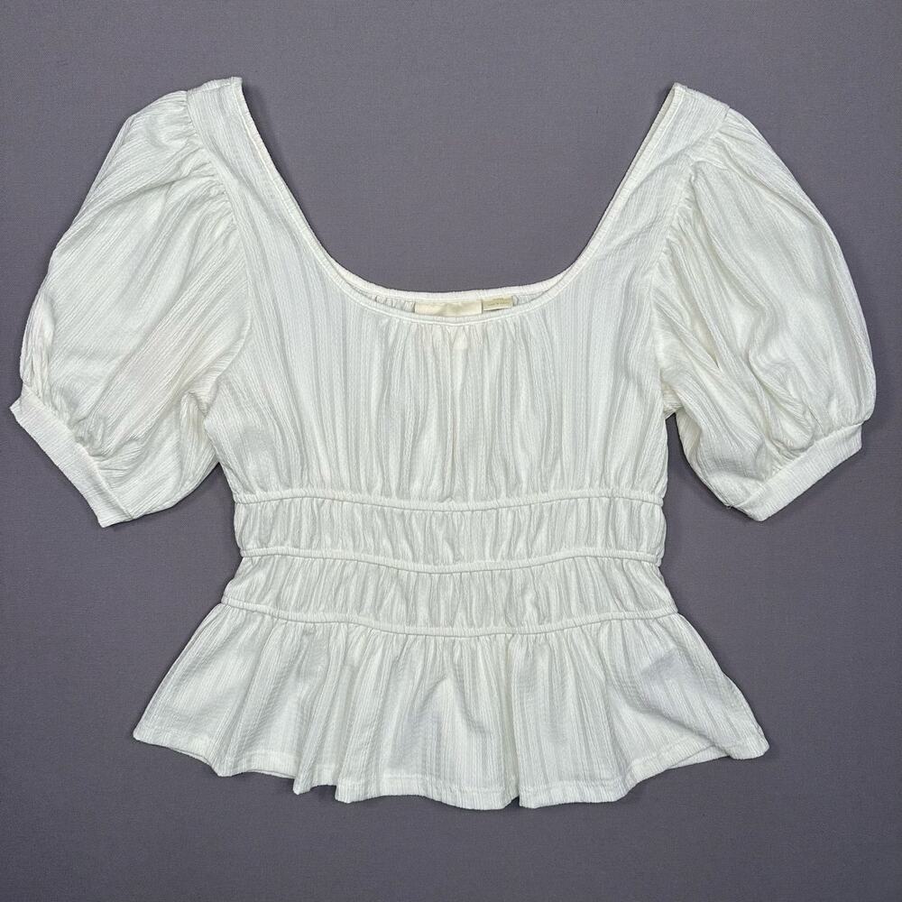 Maeve by Anthropologie Peasant Peplum Top Fairy Victorian Cottagecore